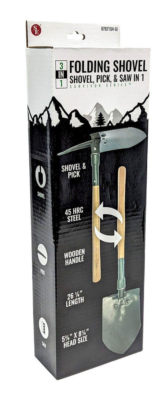 Steel Shovel and Pick with Wood Handle 24-1/4"