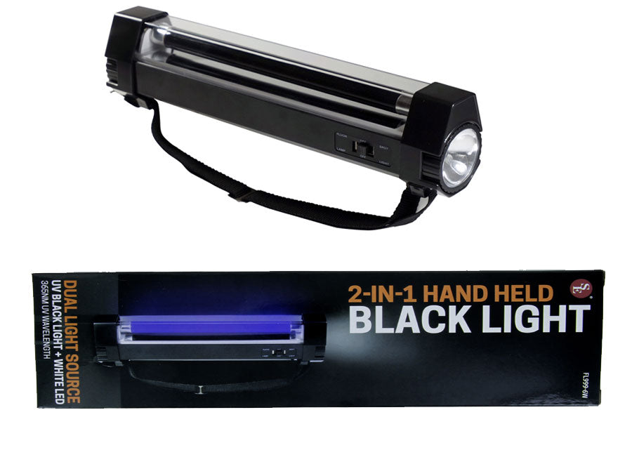 365nm black light flashlight SE FL999-6W Jumbo 2-in-1 Black Light & LED Flashlight, Black