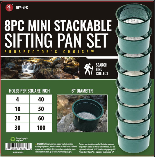 8-Piece set of 6" Mini Stackable Classifiers in Assorted Sizes