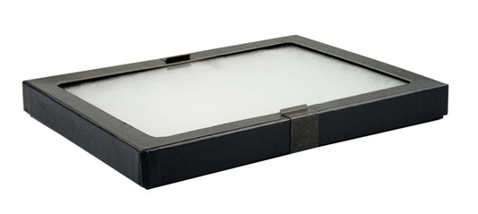 Glass Top Riker Display Box With Metal Clips 8-5/8" x 6-5/8" x 3/4"