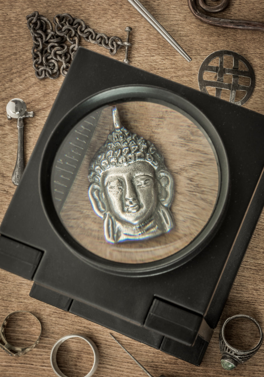 3.5X Folding Table Magnifying Glass with 3" Glass Lens & Ruler