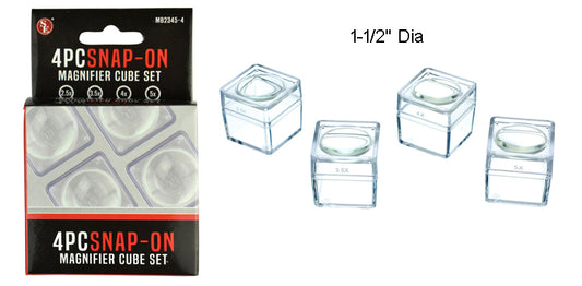 4 piece Magnifier Cube Set 2.5X, 3.5X, 4X, 5X