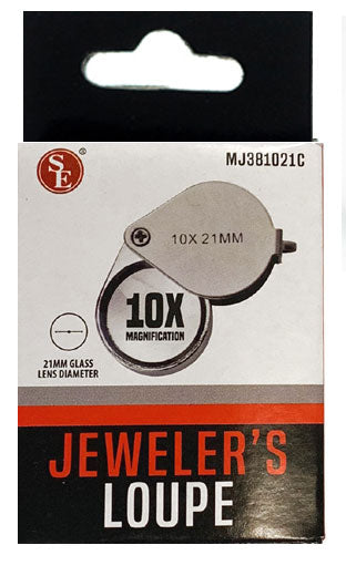 10X 21mm Jeweler's Loupe – Chrome Round Metal with Storage Case