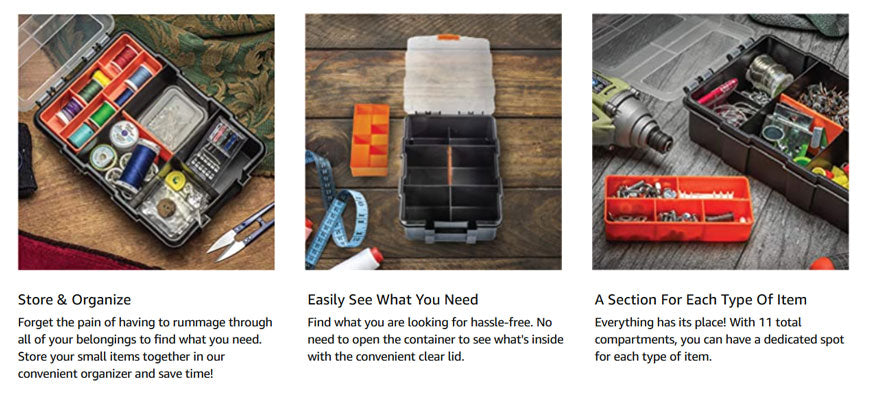 Multi-Section Plastic Storage Box