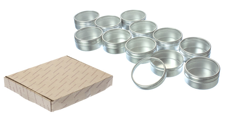 12Pc 2-1/2" Dia x 1" Aluminum Box Set in a Paper Box