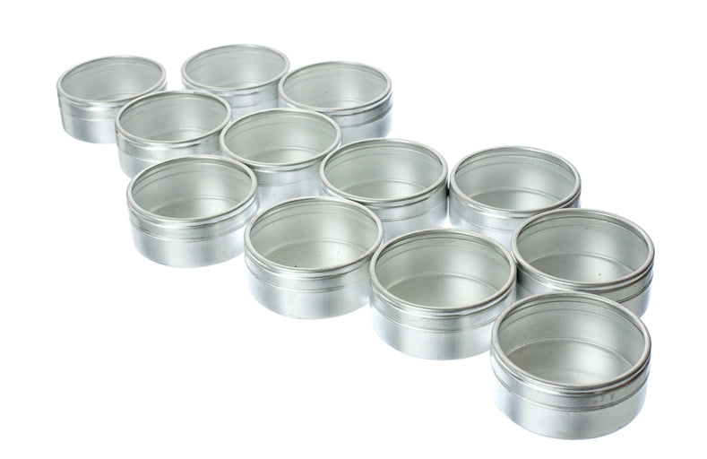 12Pc 2-1/2" Dia x 1" Aluminum Box Set in a Paper Box