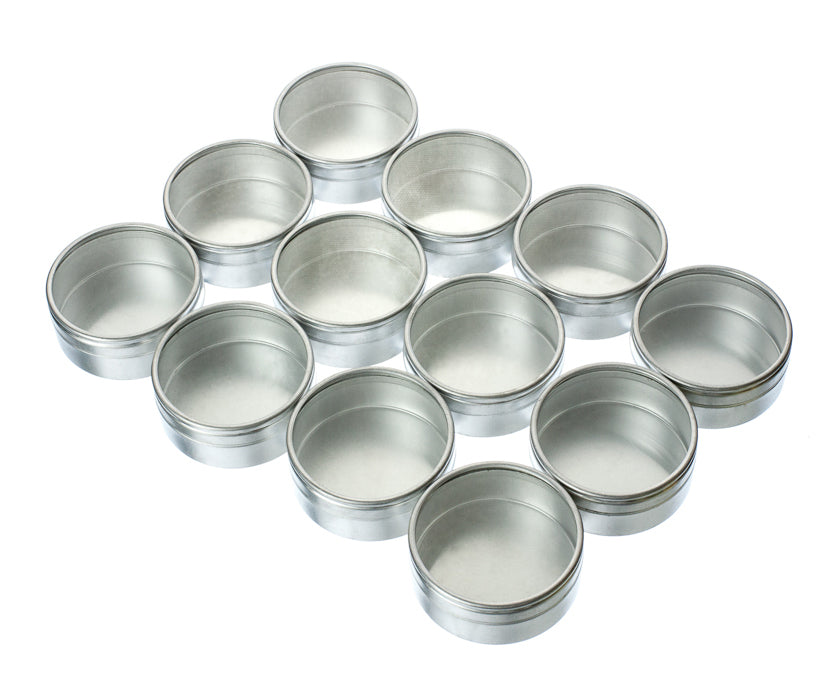12Pc 2-1/2" Dia x 1" Aluminum Box Set in a Paper Box