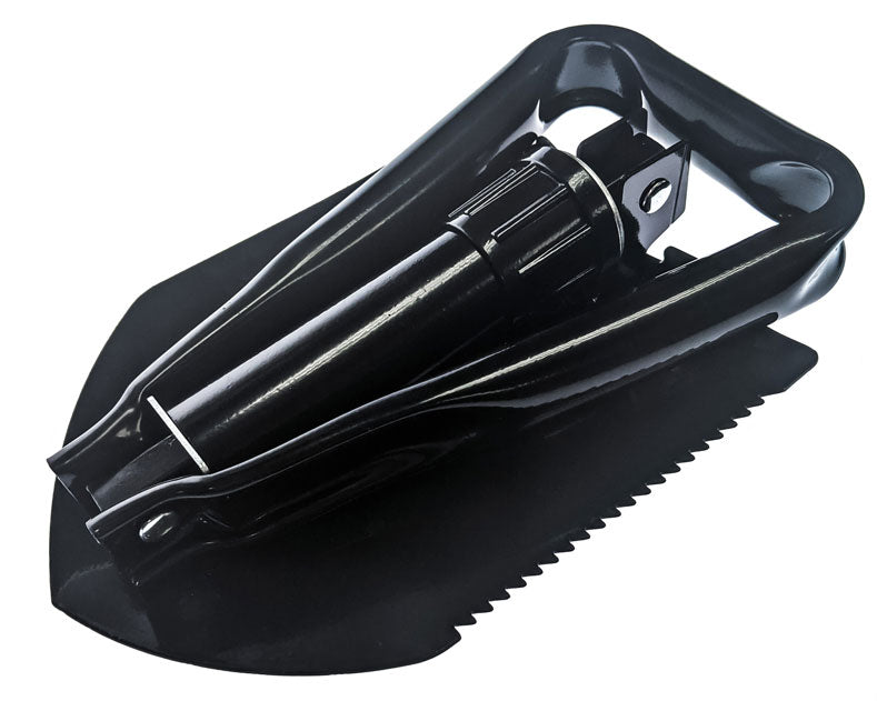 23" Premium Quality Black Tri-Fold Serrated Shovel W/Carrying Case