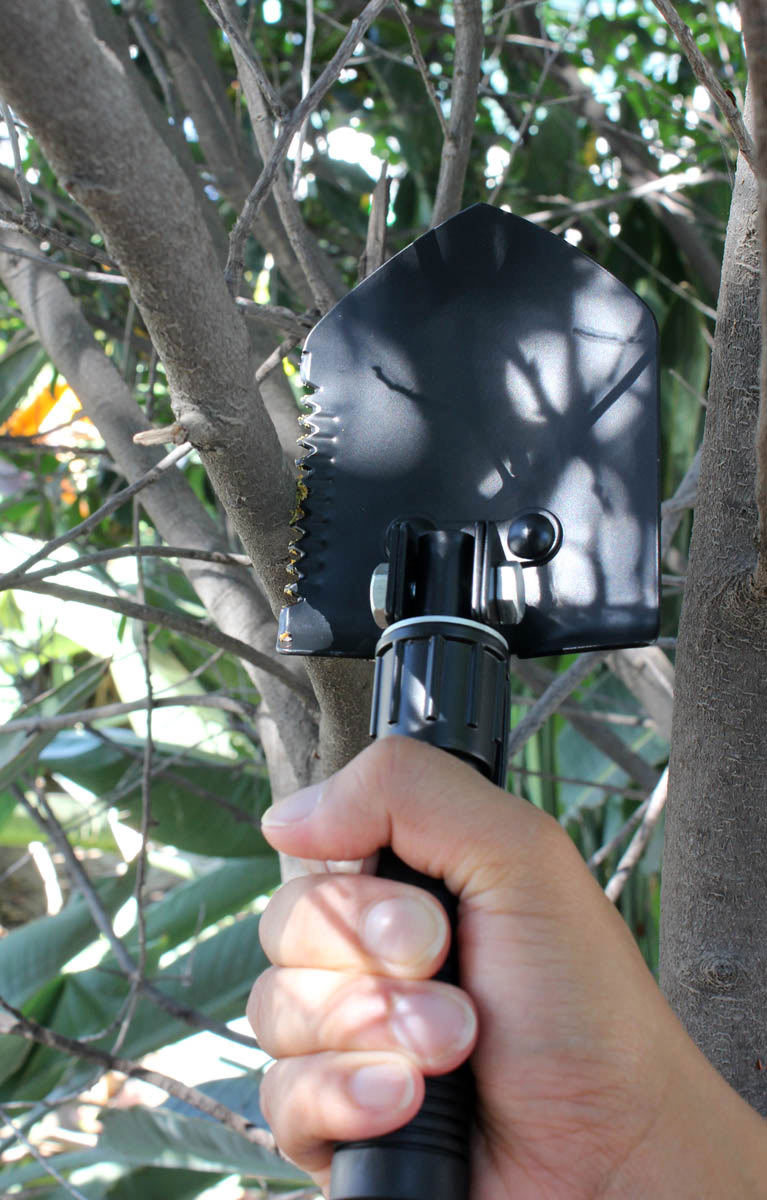 3-IN-1 Mini Folding Shovel- Shovel, Pick & Saw W/Carrying Case