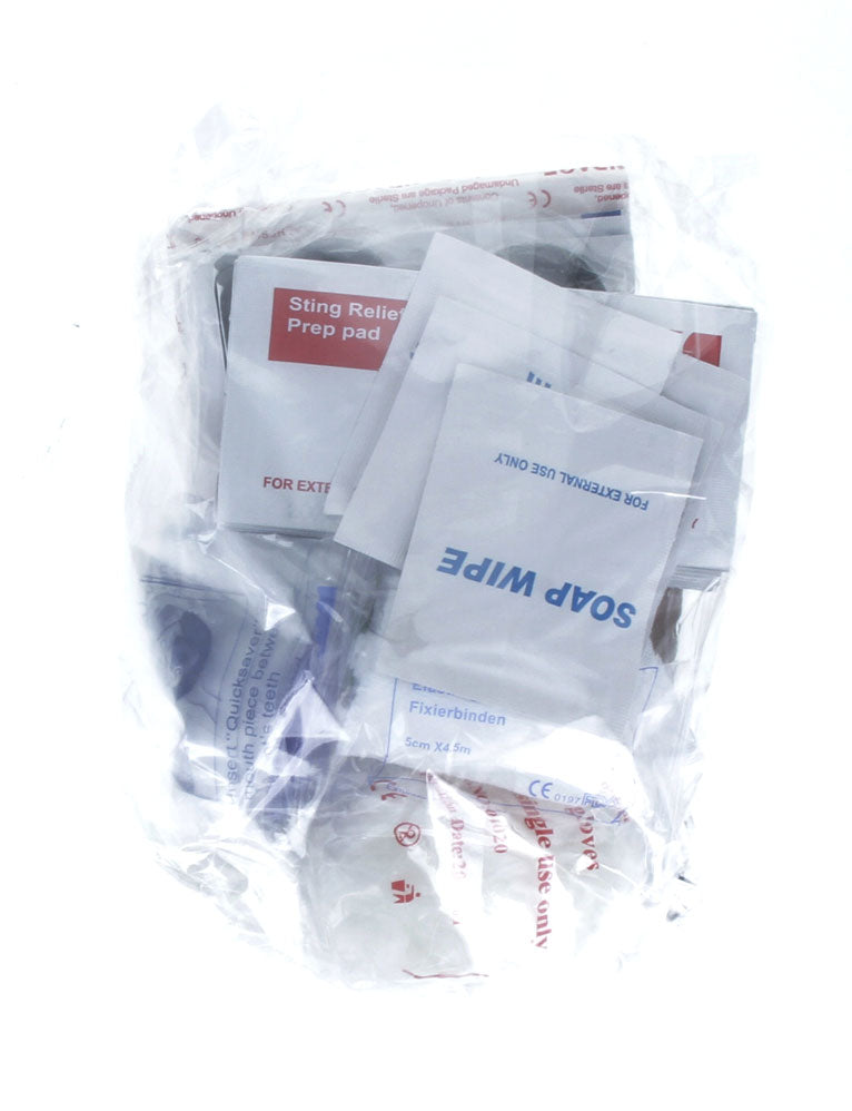100 Piece First Aid Kit Stored in a Waterproof Red Dry Sack