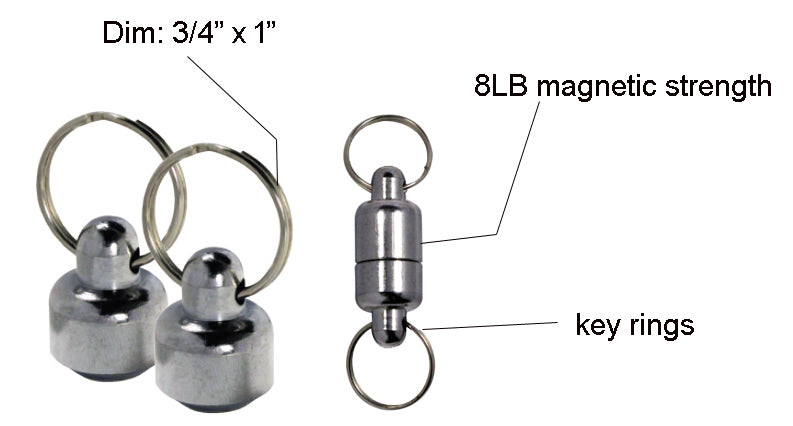 8 LB Chrome Plated Break Away Fishing Net Magnets
