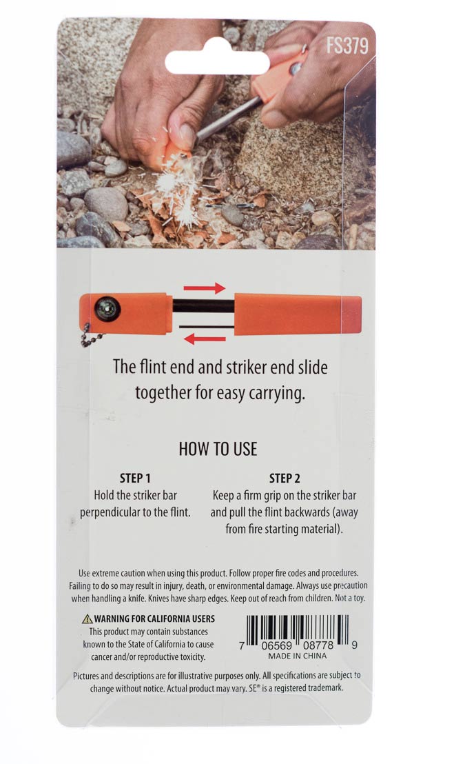 3-IN-1 Firestarter With Ball Keychain (Compass,Flint,Striker & Whistle)