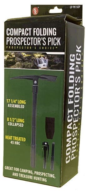 17-1/2" Compact Folding Prospector's/Camping Pick/Shovel with Carrying Case