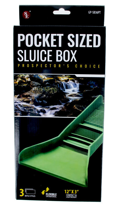 Pocket Sized Plastic Green Sluice Box - 12"X3"x5.5"