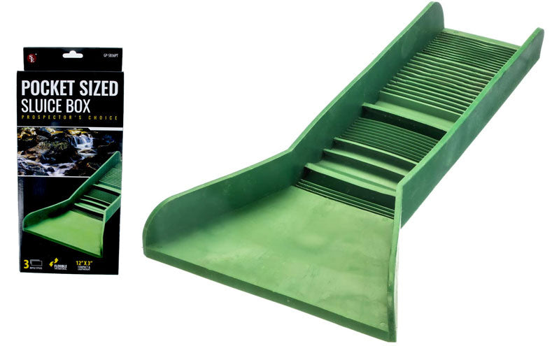 Pocket Sized Plastic Green Sluice Box - 12"X3"x5.5"