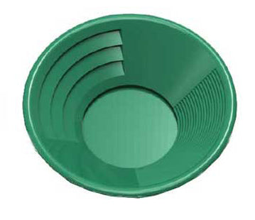 8" Green Dual Riffle Gold Pan,3" x 1/4" Deep Riffles