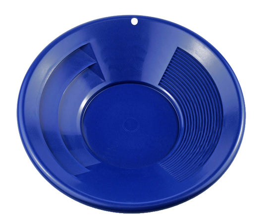 10" Blue Dual Riffle Gold Pan,3" x 1/4" Deep Riffles
