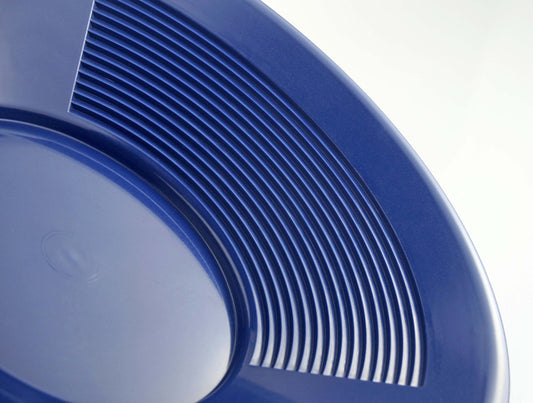 10" Blue Dual Riffle Gold Pan,3" x 1/4" Deep Riffles