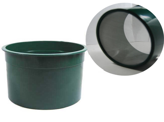 6" Green Mini Stackable Sifting Pans: 40 mesh