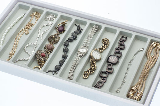 Flocked Gray Liner Tray 10 Section 13-3/4" x 7-5/8"