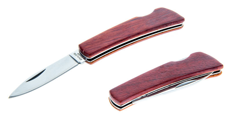 3" Paka Wood Handle Lock Back Folding Pocket Knife (Premium Quality)