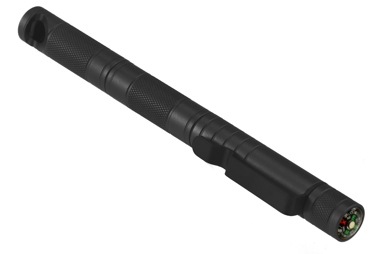5-IN-1 Black Survival Tool (Compass,Punch,Striker,Flint & Whistle)