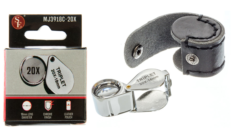 20x18MM Chrome Round Body Triplet Jeweler's Loupe