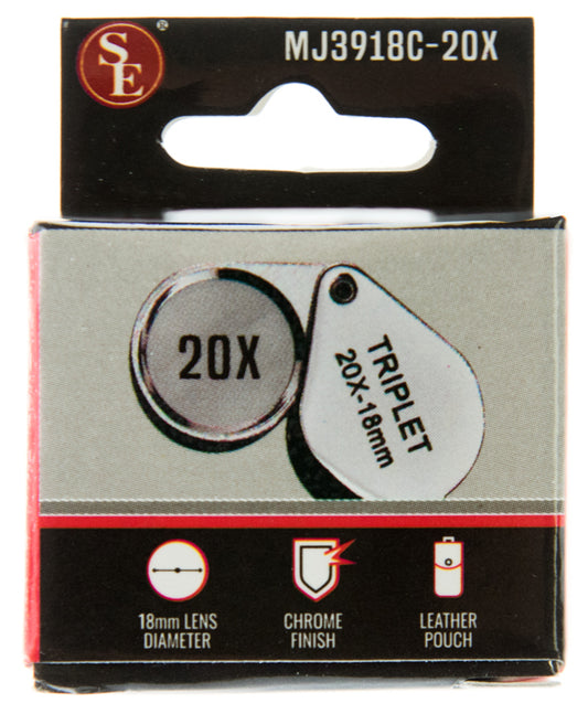 20x18MM Chrome Round Body Triplet Jeweler's Loupe