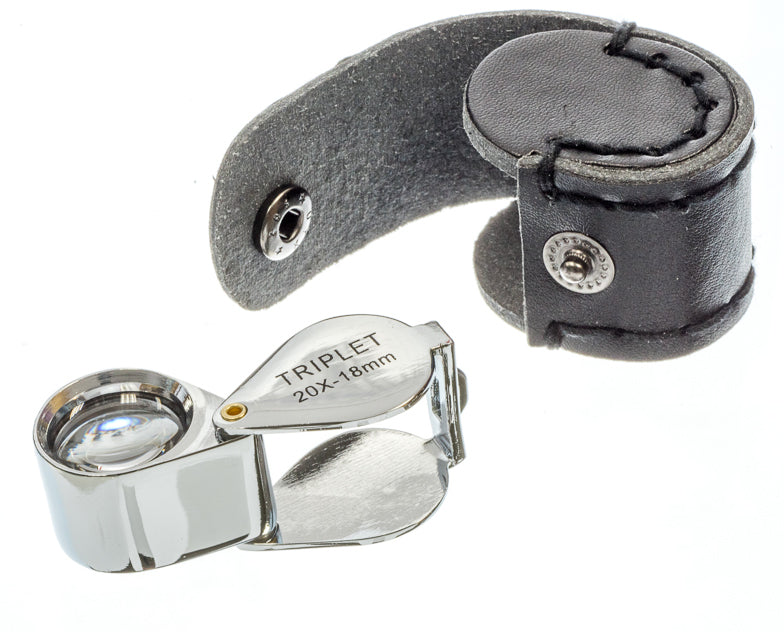 20x18MM Chrome Round Body Triplet Jeweler's Loupe