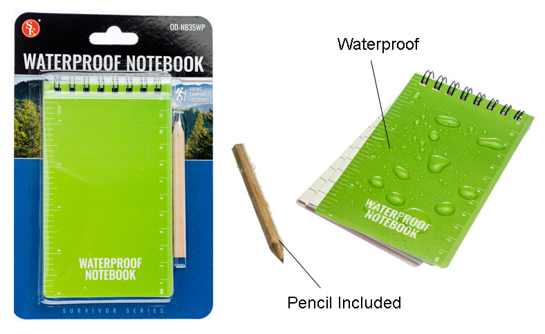 3"x 5" Waterproof Notebook With Pencil