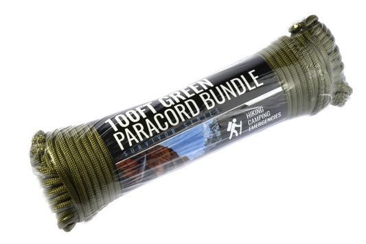 100' x 5/32" Olive Green 7 Strand Paracord, Pull Strength 550 LBS