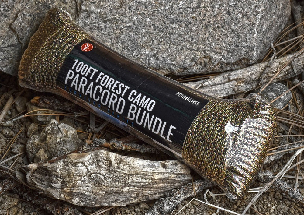 100' x 5/32" Forest Camouflage 7 Strand Paracord , Pull Strength 550 LBS