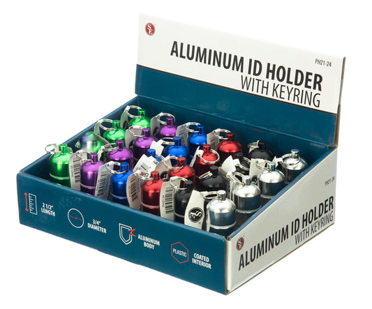 Gold nugget (Pill) Holder with Keychain, Assorted Colors(2-1/2" x 3/4")