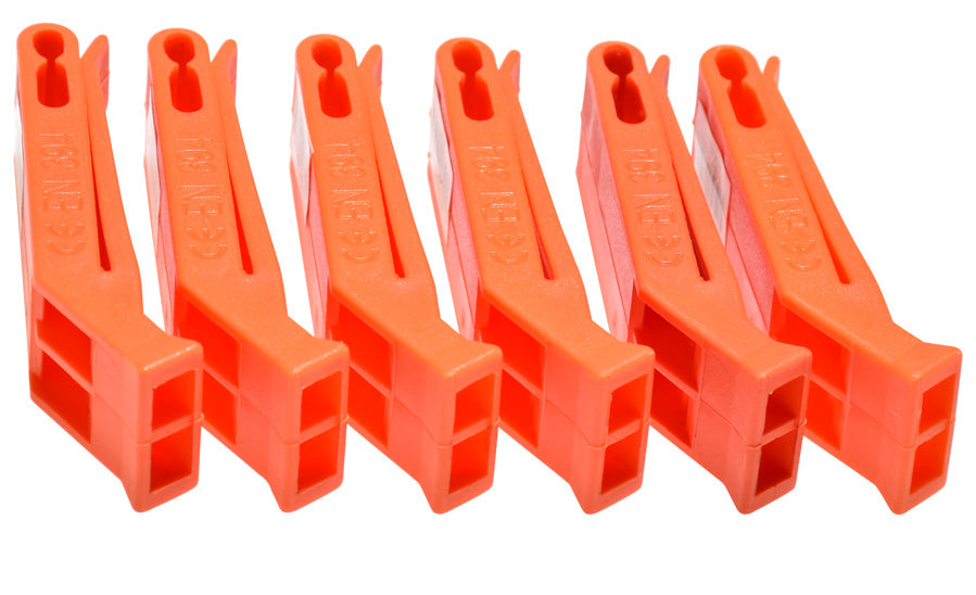 Orange Plastic Floating Whistle With Clip (Pealess) 105 DB Rating