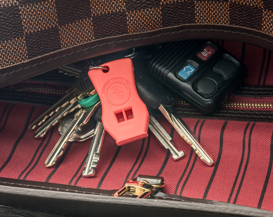2Pc Plastic Raptor Whistle with Key Chain & Zipper Ring