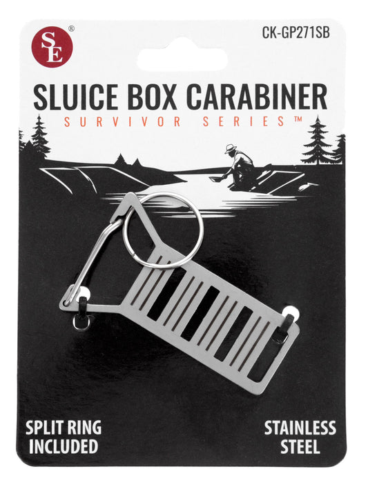 Stainless Steel Sluice Box Carabiner Keychain