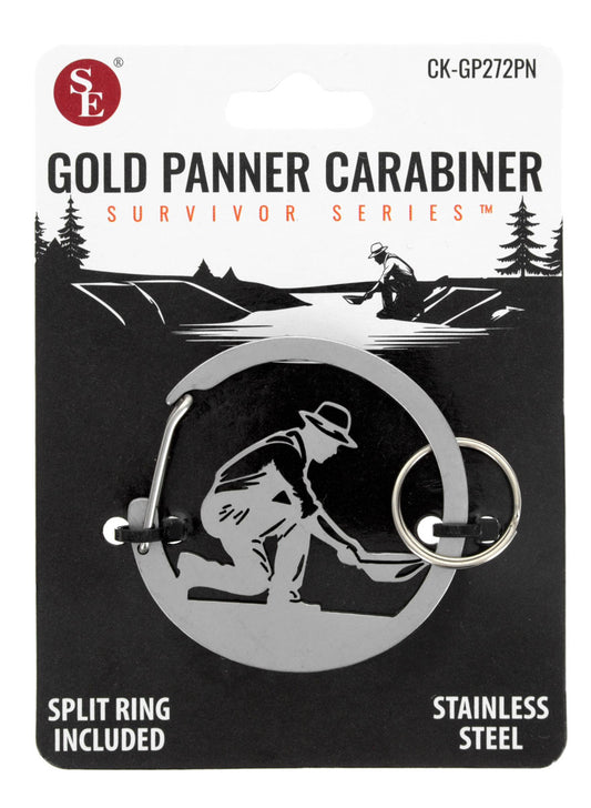 Stainless Steel Gold Panning Carabiner Keychain