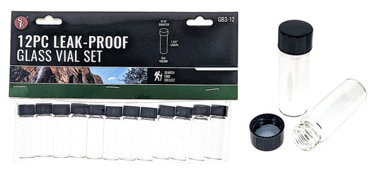 12-Pack Glass Gold Vials – 5ml Screw-On Storage Bottles