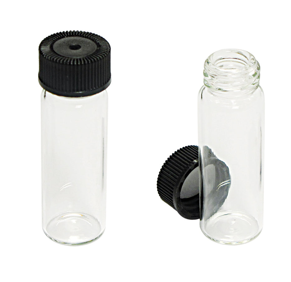 12-Pack Glass Gold Vials – 5ml Screw-On Storage Bottles