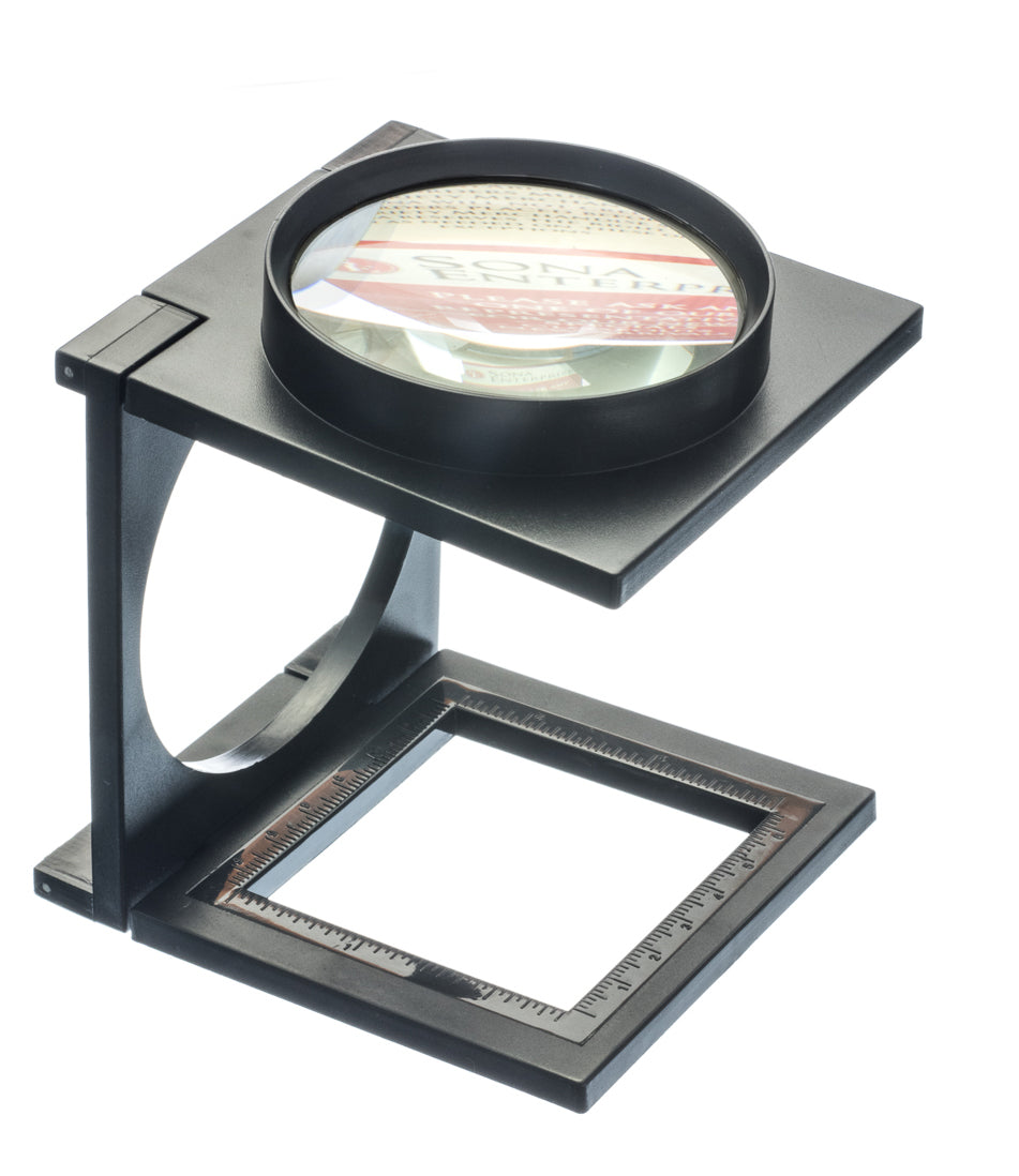 3.5X Folding Table Magnifying Glass with 3" Glass Lens & Ruler