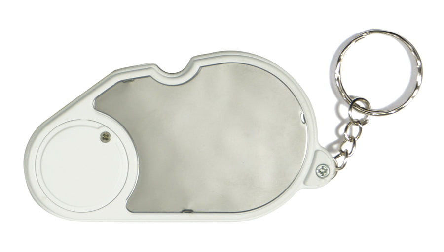 Prospector Keychains Dual Acrylic Lens Illuminated Folding Magnifier with Keychain 3x/14x ...