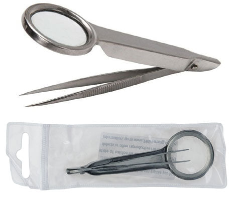Stainless-Steel Glass Lens Tweezer with Magnifier