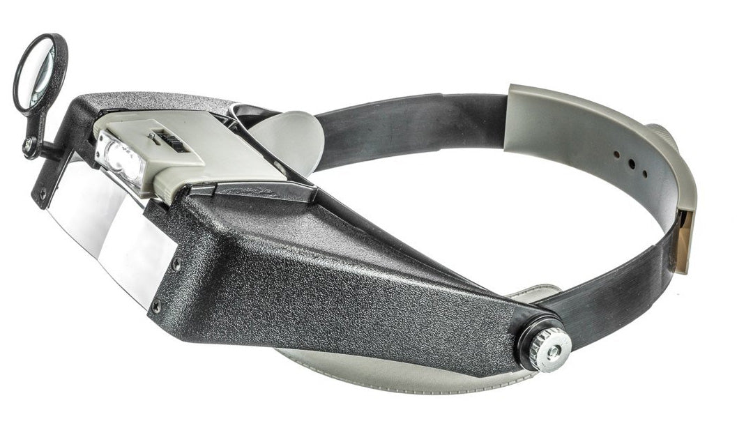 Illuminated Head Magnifier with LED Light – 1.9X, 3.8X & 4.5X Loupe