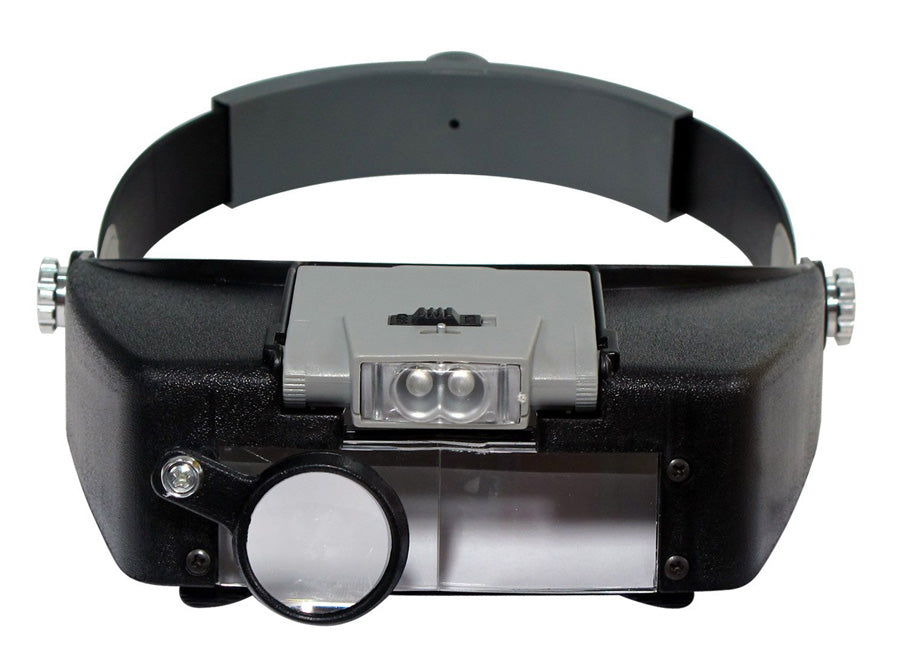 Illuminated Head Magnifier with LED Light – 1.9X, 3.8X & 4.5X Loupe