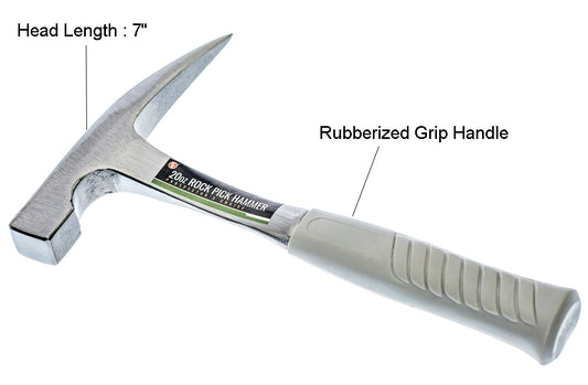 Rock Pick Hammer With Rubberized Handle