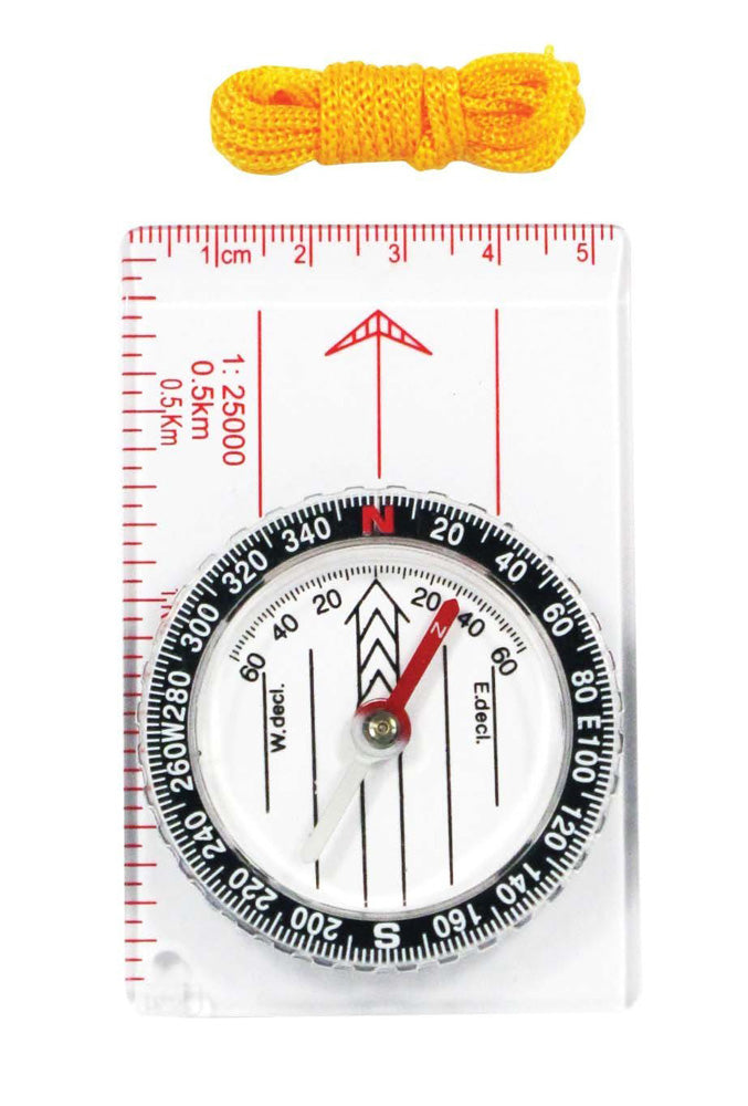 Map Compass with Ruler and Lanyard