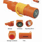 5-IN-1 Orange Survival Whistle With Compass, Signaling Mirror & Lanyard
