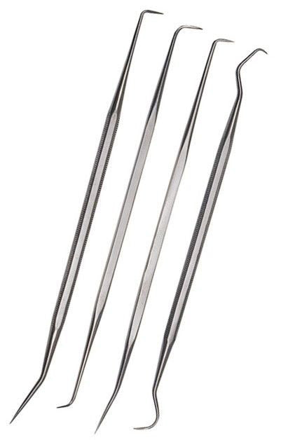 4Pc Double Ended Stainless Steel Pick Set