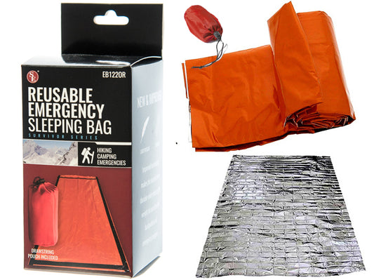 84" x 36" Orange Heavy Duty Emergency Aluminized PE Sleeping Bag