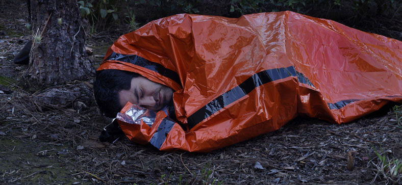 84" x 36" Orange Heavy Duty Emergency Aluminized PE Sleeping Bag